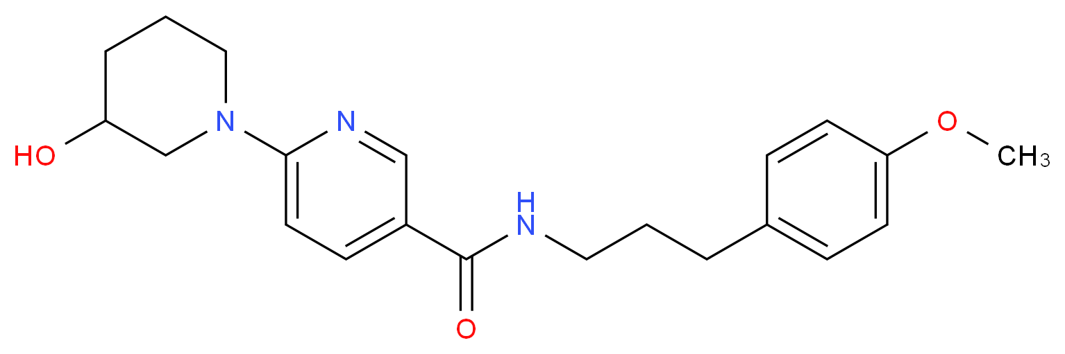 6-(3-hydroxy-1-piperidinyl)-N-[3-(4-methoxyphenyl)propyl]nicotinamide_分子结构_CAS_)