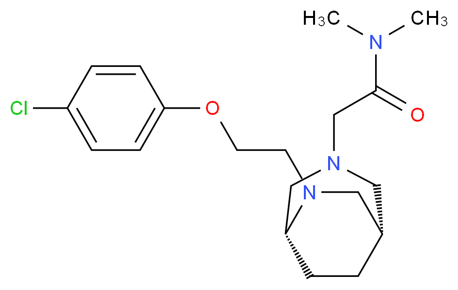 2-{(1S*,5R*)-6-[2-(4-chlorophenoxy)ethyl]-3,6-diazabicyclo[3.2.2]non-3-yl}-N,N-dimethylacetamide_分子结构_CAS_)