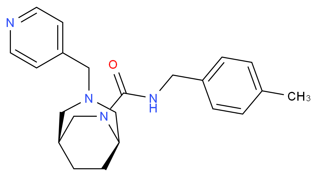 (1S*,5R*)-N-(4-methylbenzyl)-3-(4-pyridinylmethyl)-3,6-diazabicyclo[3.2.2]nonane-6-carboxamide_分子结构_CAS_)