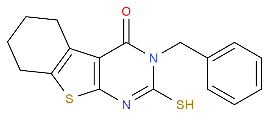 3-Benzyl-2-mercapto-5,6,7,8-tetrahydro-3H-benzo[4,5]thieno[2,3-d]pyrimidin-4-one_分子结构_CAS_59898-68-9)