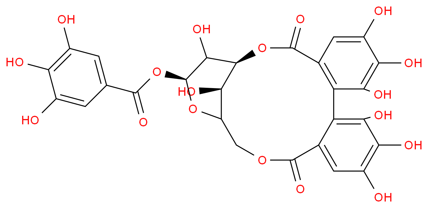 (1S,21S,23R)-6,7,8,11,12,13,22,23-octahydroxy-3,16-dioxo-2,17,20-trioxatetracyclo[17.3.1.0<sup>4</sup>,<sup>9</sup>.0<sup>1</sup><sup>0</sup>,<sup>1</sup><sup>5</sup>]tricosa-4(9),5,7,10,12,14-hexaen-21-yl 3,4,5-trihydroxybenzoate_分子结构_CAS_23094-69-1