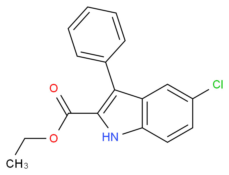 ethyl 5-chloro-3-phenyl-1H-indole-2-carboxylate_分子结构_CAS_21139-32-2