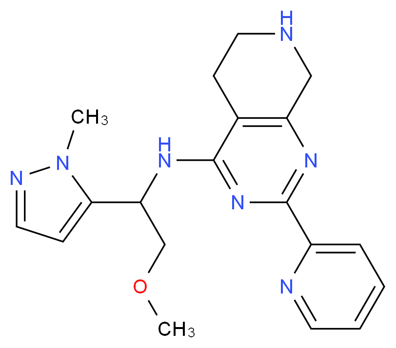 N-[2-methoxy-1-(1-methyl-1H-pyrazol-5-yl)ethyl]-2-pyridin-2-yl-5,6,7,8-tetrahydropyrido[3,4-d]pyrimidin-4-amine_分子结构_CAS_)