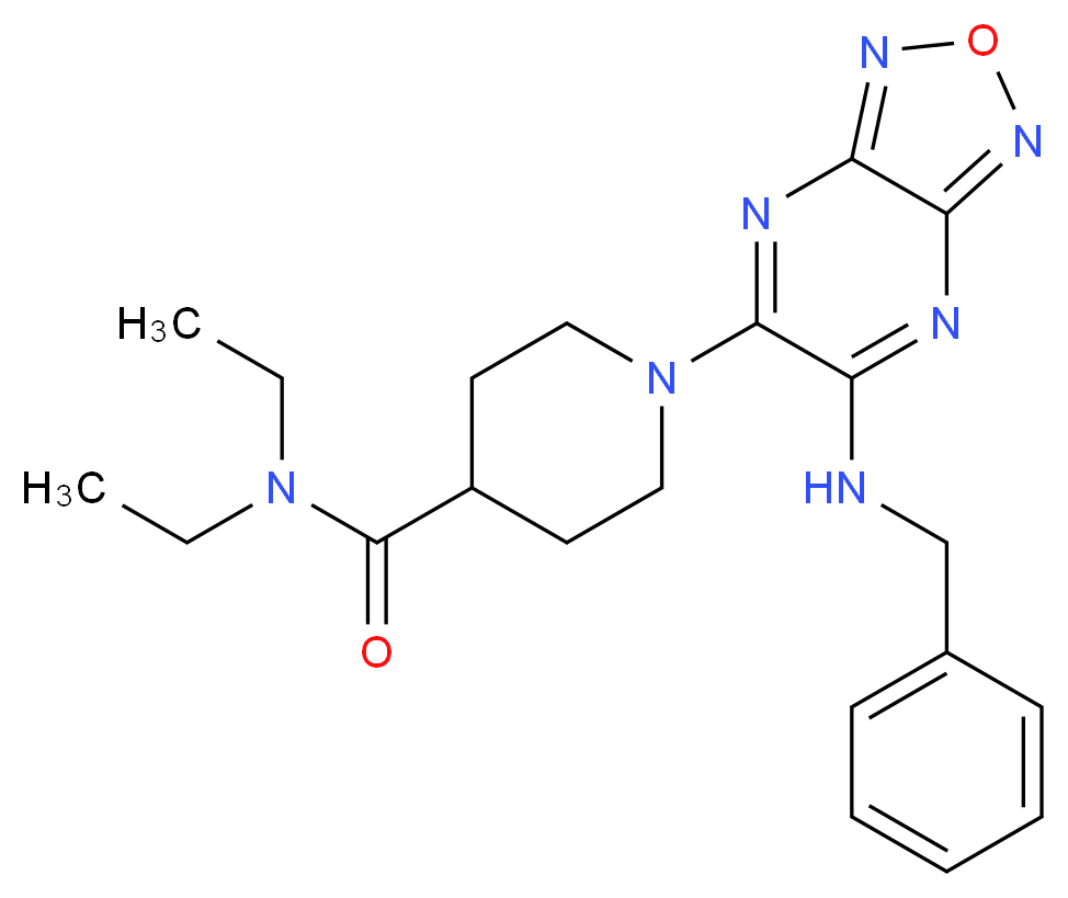 1-[6-(benzylamino)[1,2,5]oxadiazolo[3,4-b]pyrazin-5-yl]-N,N-diethyl-4-piperidinecarboxamide_分子结构_CAS_)