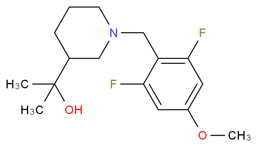 2-[1-(2,6-difluoro-4-methoxybenzyl)piperidin-3-yl]propan-2-ol_分子结构_CAS_)