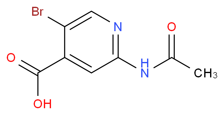 5-bromo-2-acetamidopyridine-4-carboxylic acid_分子结构_CAS_871269-03-3