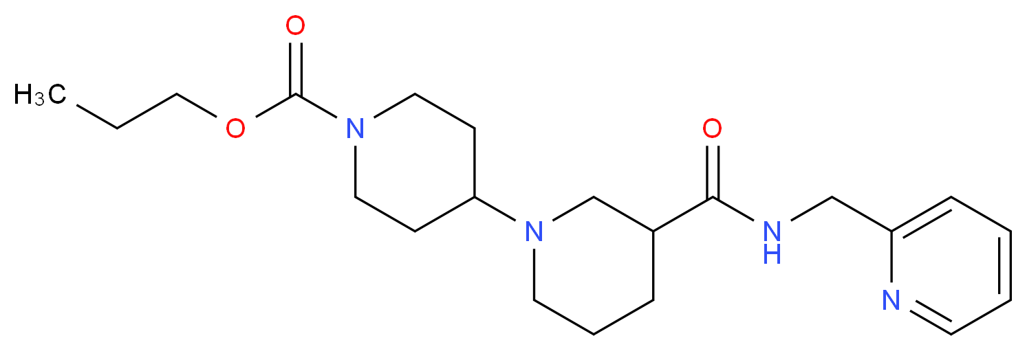 propyl 3-{[(pyridin-2-ylmethyl)amino]carbonyl}-1,4'-bipiperidine-1'-carboxylate_分子结构_CAS_)