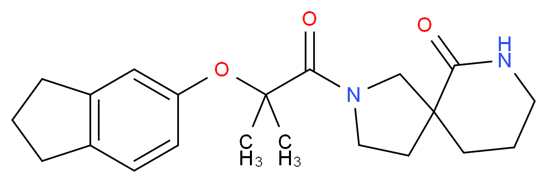 2-[2-(2,3-dihydro-1H-inden-5-yloxy)-2-methylpropanoyl]-2,7-diazaspiro[4.5]decan-6-one_分子结构_CAS_)