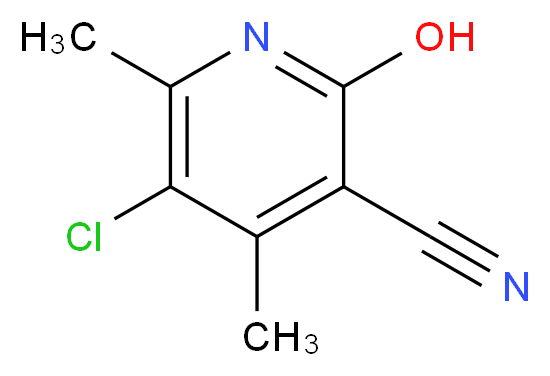 5-chloro-2-hydroxy-4,6-dimethylpyridine-3-carbonitrile_分子结构_CAS_23819-92-3