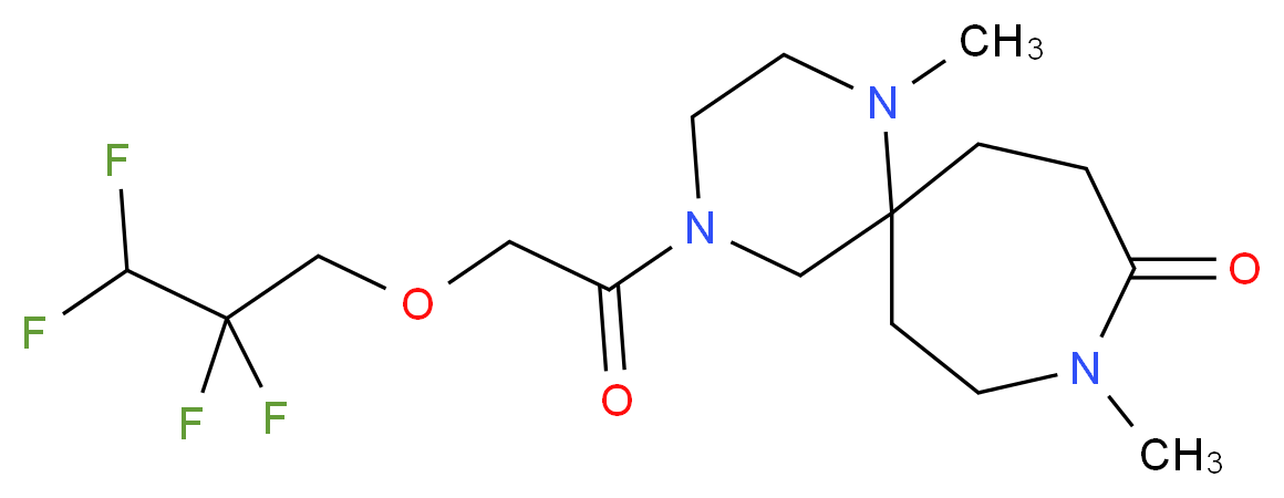 1,9-dimethyl-4-[(2,2,3,3-tetrafluoropropoxy)acetyl]-1,4,9-triazaspiro[5.6]dodecan-10-one_分子结构_CAS_)