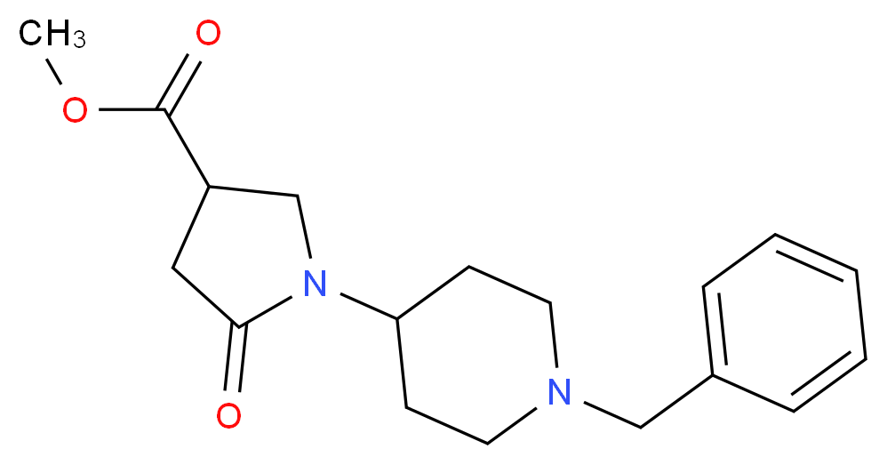methyl 1-(1-benzylpiperidin-4-yl)-5-oxopyrrolidine-3-carboxylate_分子结构_CAS_100450-43-9