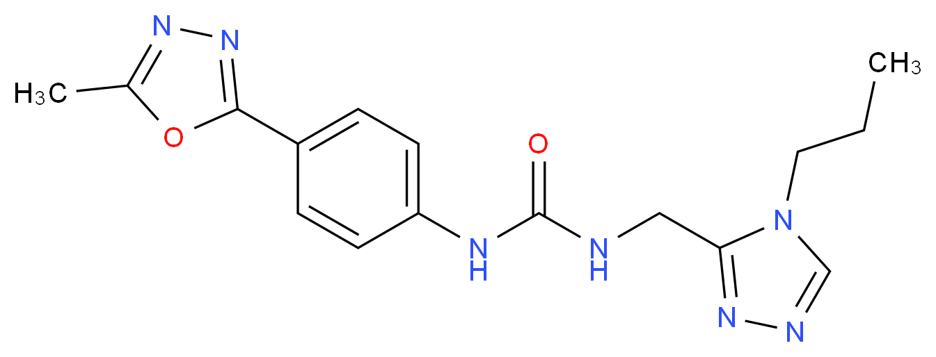 N-[4-(5-methyl-1,3,4-oxadiazol-2-yl)phenyl]-N'-[(4-propyl-4H-1,2,4-triazol-3-yl)methyl]urea_分子结构_CAS_)