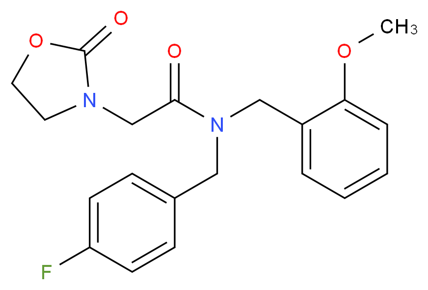 N-(4-fluorobenzyl)-N-(2-methoxybenzyl)-2-(2-oxo-1,3-oxazolidin-3-yl)acetamide_分子结构_CAS_)