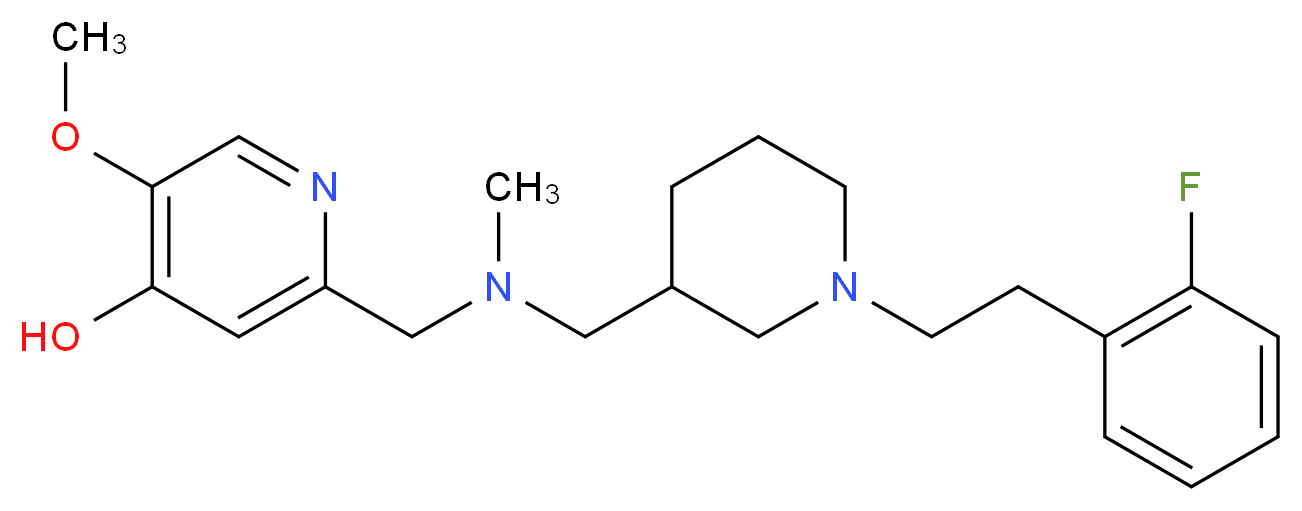 2-{[({1-[2-(2-fluorophenyl)ethyl]piperidin-3-yl}methyl)(methyl)amino]methyl}-5-methoxypyridin-4-ol_分子结构_CAS_)