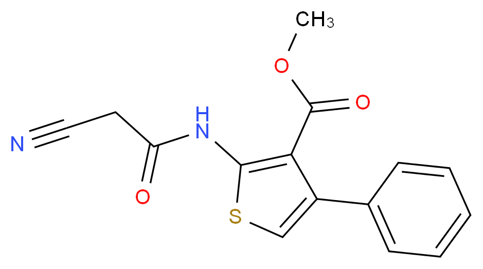 Methyl 2-[(cyanoacetyl)amino]-4-phenylthiophene-3-carboxylate_分子结构_CAS_)