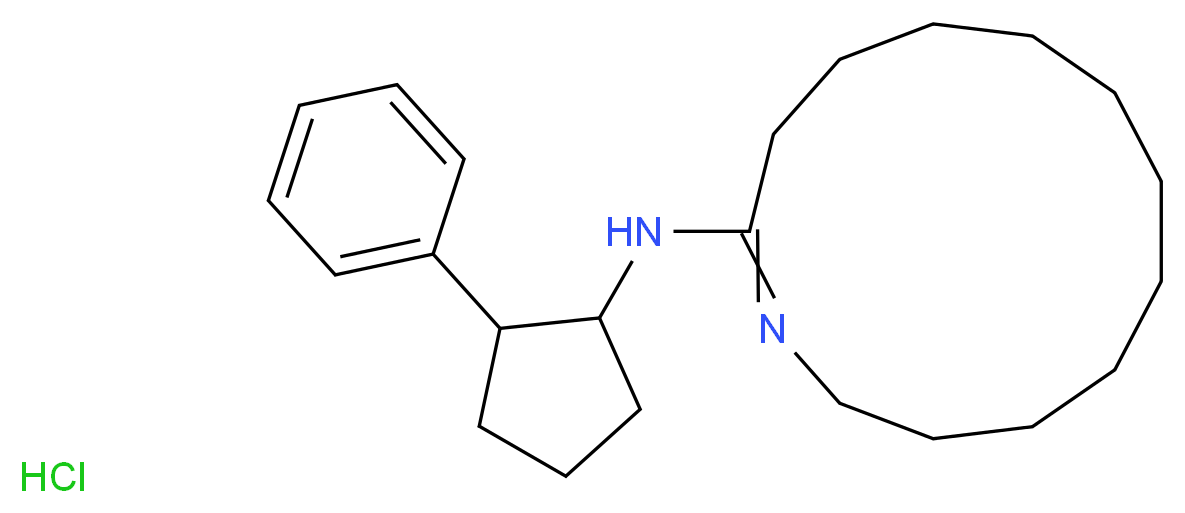 cis-N-(2-PHENYLCYCLOPENTYL)AZACYCLOTRIDEC-1-EN-2-AMINE HYDROCHLORIDE_分子结构_CAS_40297-09-4)