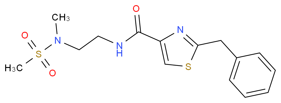 2-benzyl-N-{2-[methyl(methylsulfonyl)amino]ethyl}-1,3-thiazole-4-carboxamide_分子结构_CAS_)