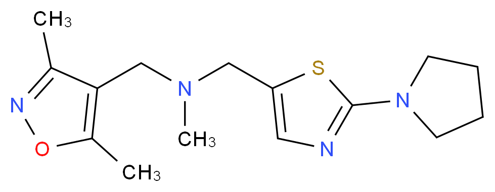 1-(3,5-dimethylisoxazol-4-yl)-N-methyl-N-[(2-pyrrolidin-1-yl-1,3-thiazol-5-yl)methyl]methanamine_分子结构_CAS_)