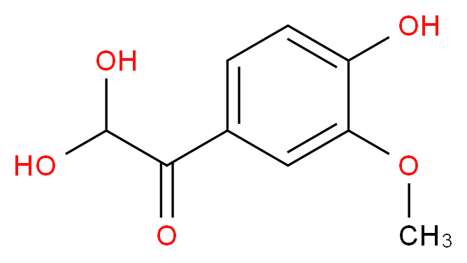 2,2-dihydroxy-1-(4-hydroxy-3-methoxyphenyl)ethan-1-one_分子结构_CAS_66922-70-1