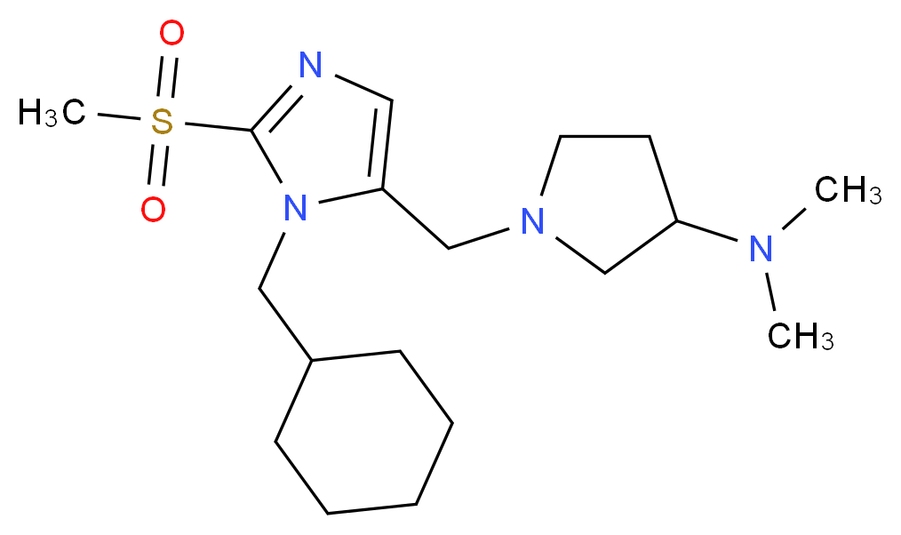 1-{[1-(cyclohexylmethyl)-2-(methylsulfonyl)-1H-imidazol-5-yl]methyl}-N,N-dimethyl-3-pyrrolidinamine_分子结构_CAS_)