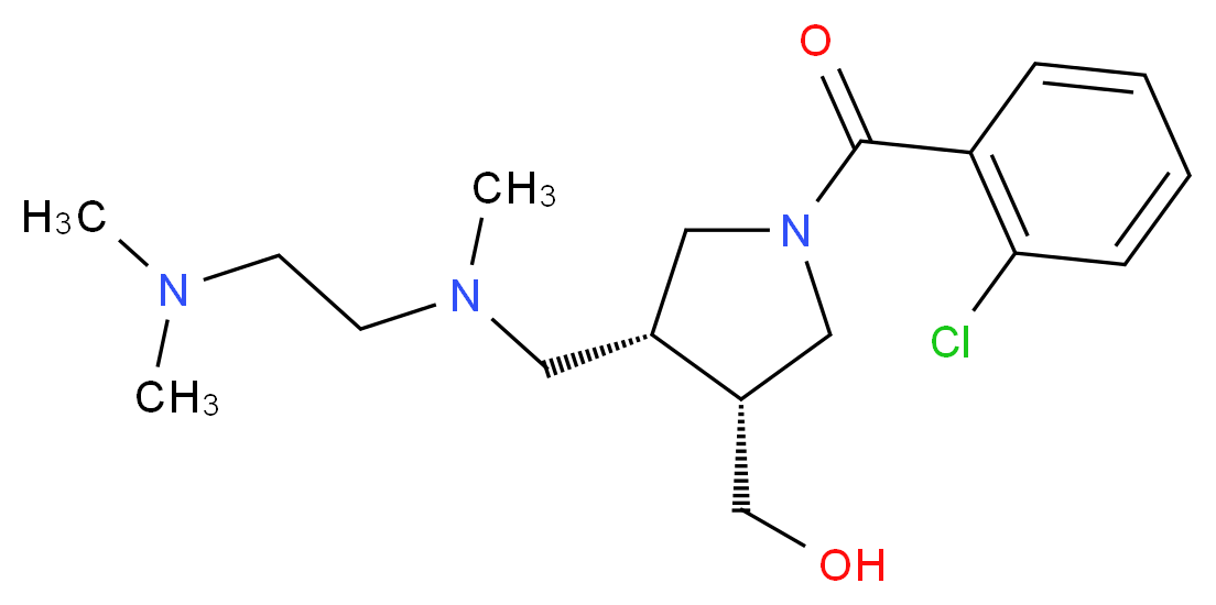 ((3R*,4R*)-1-(2-chlorobenzoyl)-4-{[[2-(dimethylamino)ethyl](methyl)amino]methyl}pyrrolidin-3-yl)methanol_分子结构_CAS_)