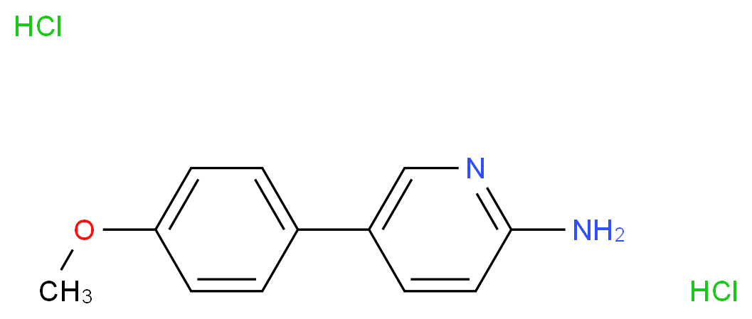 5-(4-Methoxyphenyl)pyridin-2-ylamine dihydrochloride_分子结构_CAS_1185081-59-7)