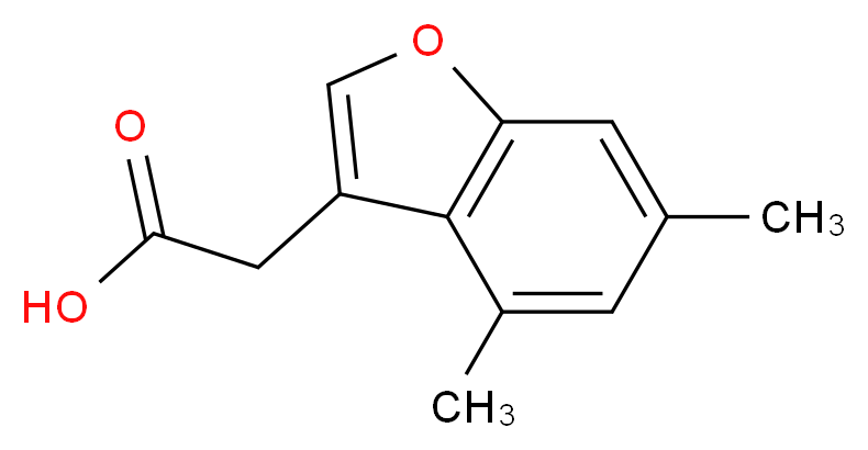 (4,6-Dimethyl-1-benzofuran-3-yl)acetic acid_分子结构_CAS_539807-37-9)