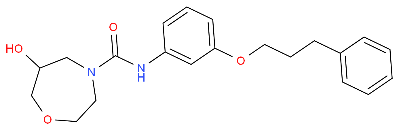 6-hydroxy-N-[3-(3-phenylpropoxy)phenyl]-1,4-oxazepane-4-carboxamide_分子结构_CAS_)
