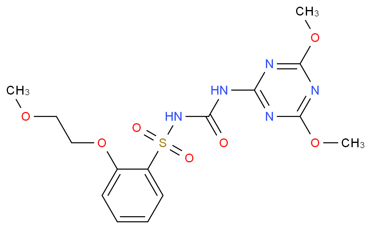 1-(dimethoxy-1,3,5-triazin-2-yl)-3-[2-(2-methoxyethoxy)benzenesulfonyl]urea_分子结构_CAS_94593-91-6