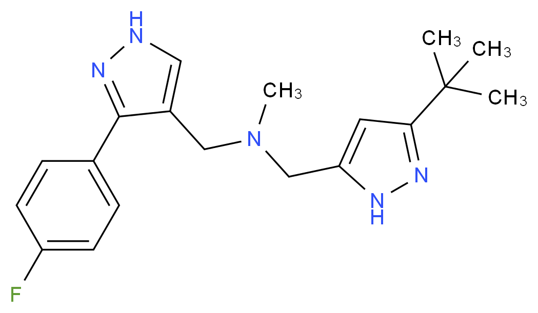 1-(3-tert-butyl-1H-pyrazol-5-yl)-N-{[3-(4-fluorophenyl)-1H-pyrazol-4-yl]methyl}-N-methylmethanamine_分子结构_CAS_)