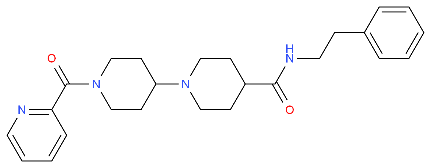 N-(2-phenylethyl)-1'-(2-pyridinylcarbonyl)-1,4'-bipiperidine-4-carboxamide_分子结构_CAS_)