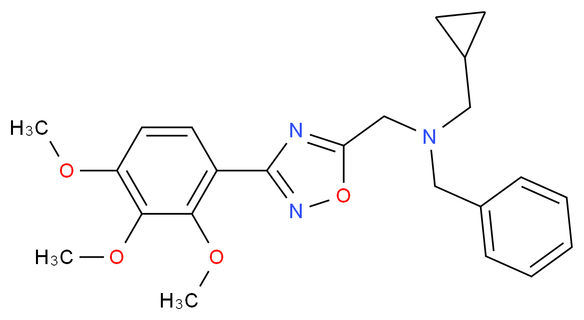 N-benzyl-1-cyclopropyl-N-{[3-(2,3,4-trimethoxyphenyl)-1,2,4-oxadiazol-5-yl]methyl}methanamine_分子结构_CAS_)