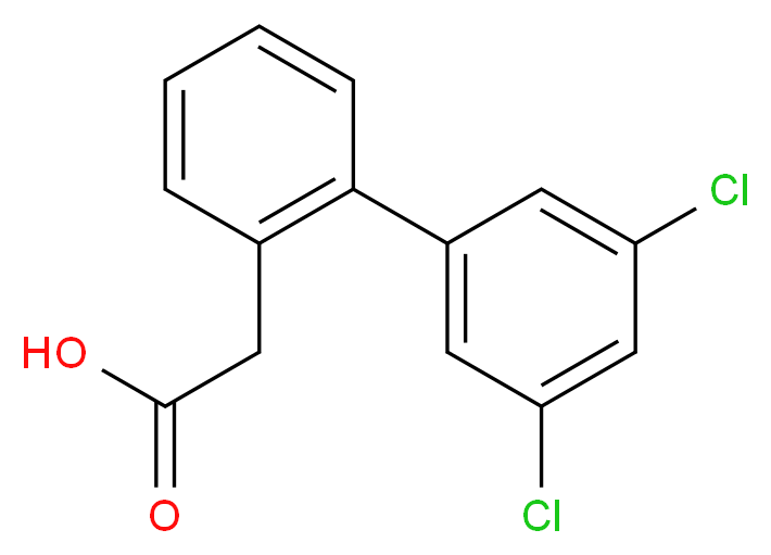 (3',5'-Dichloro-biphenyl-2-yl)-acetic acid_分子结构_CAS_669713-79-5)