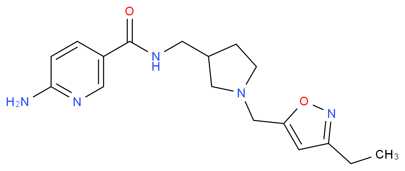 6-amino-N-({1-[(3-ethylisoxazol-5-yl)methyl]pyrrolidin-3-yl}methyl)nicotinamide_分子结构_CAS_)
