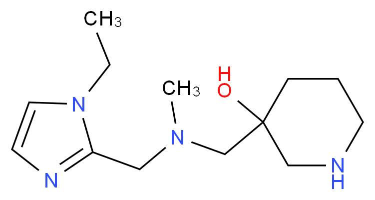 3-{[[(1-ethyl-1H-imidazol-2-yl)methyl](methyl)amino]methyl}piperidin-3-ol_分子结构_CAS_)