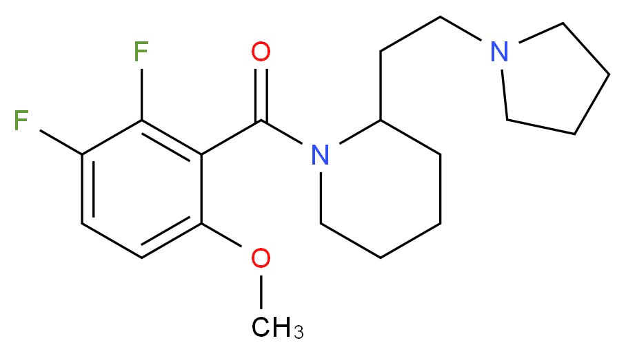 1-(2,3-difluoro-6-methoxybenzoyl)-2-[2-(1-pyrrolidinyl)ethyl]piperidine_分子结构_CAS_)