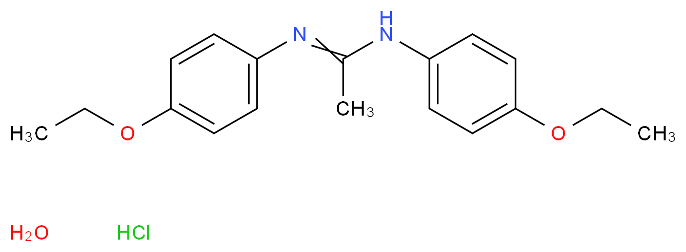 N,N'-bis(4-ethoxyphenyl)ethanimidamide hydrate hydrochloride_分子结构_CAS_6153-19-1