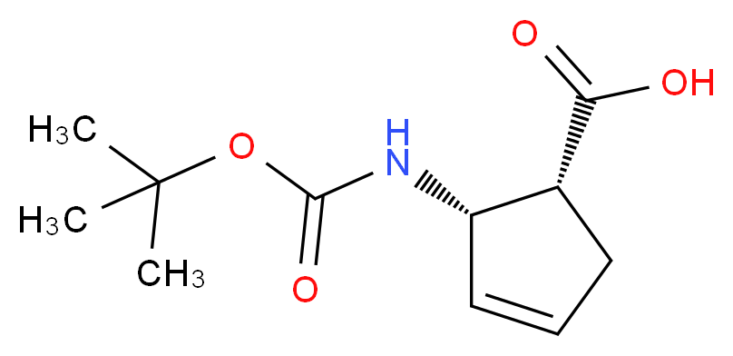 (1R,2S)-2-{[(tert-butoxy)carbonyl]amino}cyclopent-3-ene-1-carboxylic acid_分子结构_CAS_959746-05-5