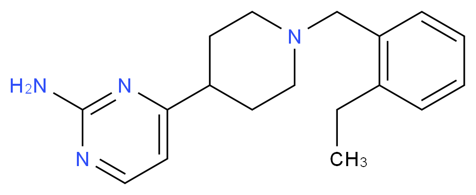 4-[1-(2-ethylbenzyl)piperidin-4-yl]pyrimidin-2-amine_分子结构_CAS_)