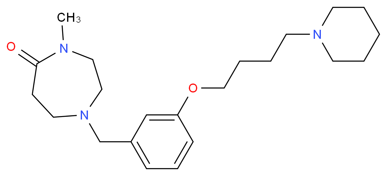 4-methyl-1-[3-(4-piperidin-1-ylbutoxy)benzyl]-1,4-diazepan-5-one_分子结构_CAS_)