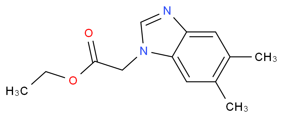 5,6-二甲基-1H-苯并咪唑-1-乙酸乙酯_分子结构_CAS_199189-67-8)