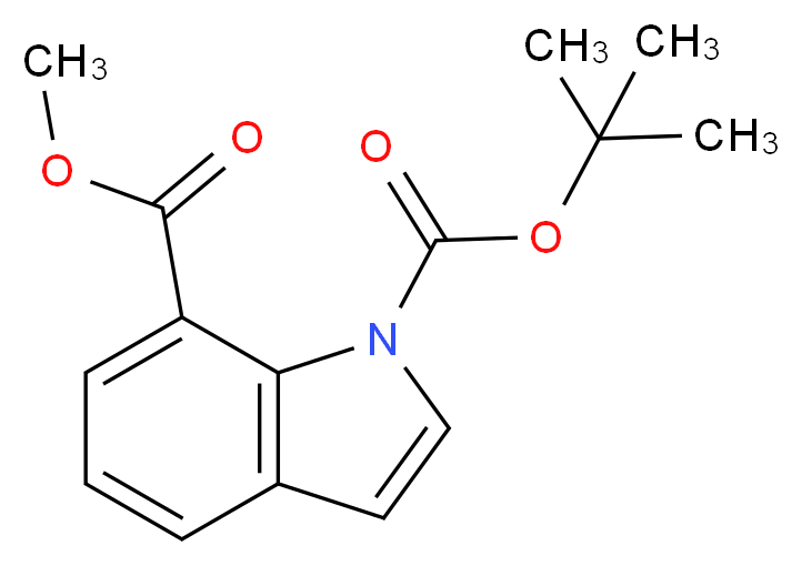 1-tert-Butyl 7-methyl 1H-indole-1,7-dicarboxylate 98%_分子结构_CAS_917562-23-3)