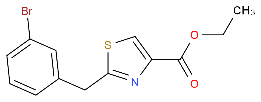 2-(3-Bromo-benzyl)-thiazole-4-carboxylic acid ethyl ester_分子结构_CAS_954241-25-9)