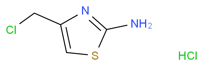 4-Chloromethyl-thiazol-2-ylamine hydrochloride_分子结构_CAS_59608-97-8)