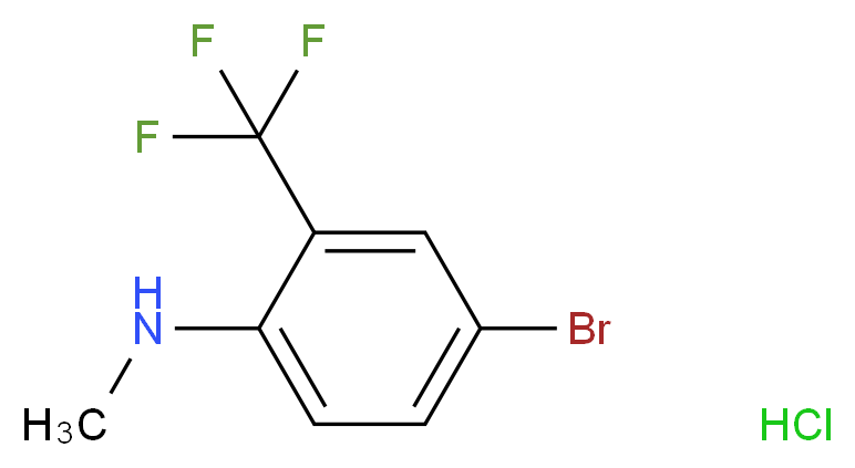 4-bromo-N-methyl-2-(trifluoromethyl)aniline hydrochloride_分子结构_CAS_1215206-44-2