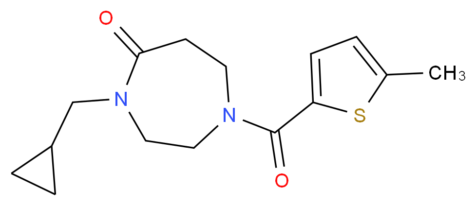 4-(cyclopropylmethyl)-1-[(5-methyl-2-thienyl)carbonyl]-1,4-diazepan-5-one_分子结构_CAS_)