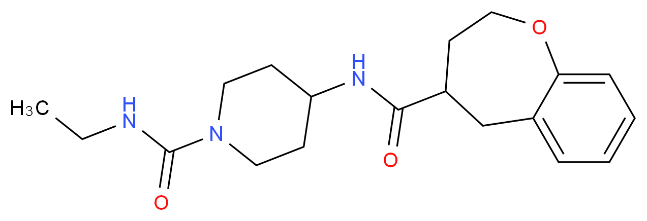 N-ethyl-4-[(2,3,4,5-tetrahydro-1-benzoxepin-4-ylcarbonyl)amino]piperidine-1-carboxamide_分子结构_CAS_)