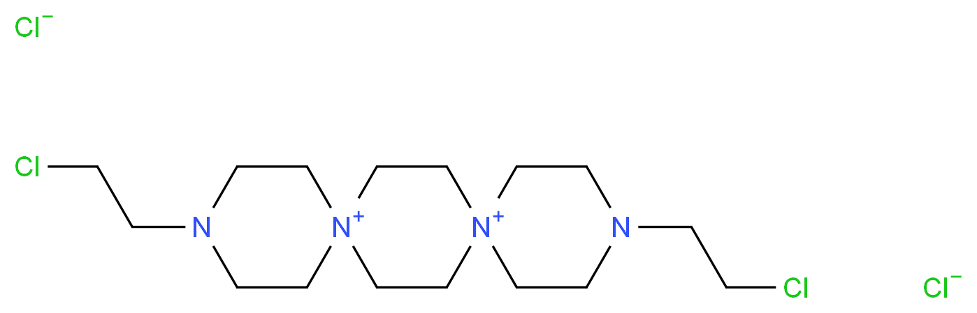 3,12-Bis(2-chloroethyl)-3,12-diaza-6,9-diazoniadispiro[5.2.5.2]hexadecane dichloride_分子结构_CAS_51657-49-9)