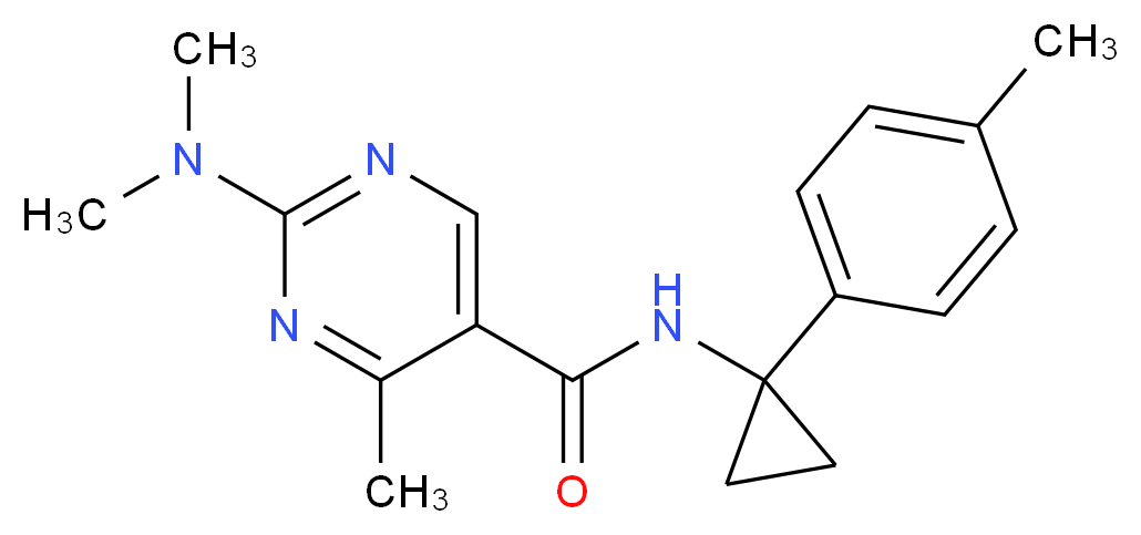 2-(dimethylamino)-4-methyl-N-[1-(4-methylphenyl)cyclopropyl]pyrimidine-5-carboxamide_分子结构_CAS_)
