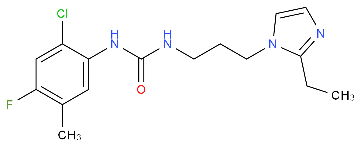 N-(2-chloro-4-fluoro-5-methylphenyl)-N'-[3-(2-ethyl-1H-imidazol-1-yl)propyl]urea_分子结构_CAS_)